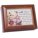 He Will Swallow Up Death Forever Inspirational Woodgrain Rope Trim Music Box Plays How Great Thou Art