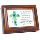 For The Promise Distressed Brown 8 x 6 Music Box Plays Tune Friend In Jesus