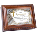 First Communion  Distressed Brown 8 x 6 Music Box Plays Tune How Great Thou Art