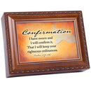 Confirmation Distressed Brown 8 x 6 Music Box Plays Tune Friend In Jesus