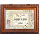 My Niece Wonderful Gift Loved Woodgrain Rope Trim Jewelry Music Box Plays You Are My Sunshine