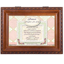 Daughter in Law Friend Treasure Woodgrain Rope Trim Jewelry Music Box Plays Friend in Jesus