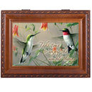 Take Time to Enjoy the Simple Woodgrain Rope Trim Jewelry Music Box Plays Wind Beneath My WIngs