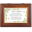 Dearest Daughter Daffodil Woodgrain Music Box Plays Light Up My Life
