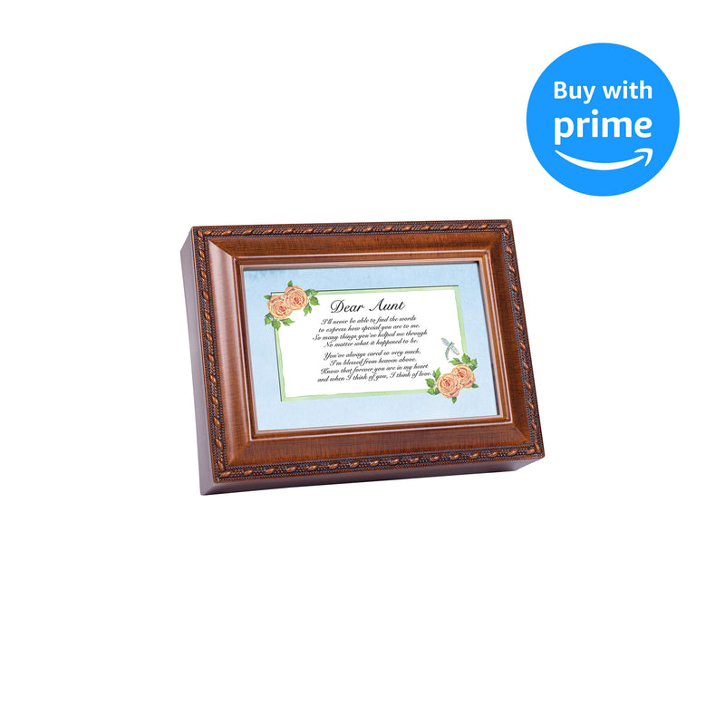 Cottage Garden Dear Aunt Woodgrain Traditional Music Box Plays You Light Up My Life