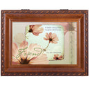 Cottage Garden Old Friends Friendship Faux Woodgrain Music Jewelry Box Plays That's What Friends are for