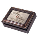 Cottage Garden Mr. & Mrs. Together Forever Burlwood Finish Jewelry Music Box Plays Canon in D