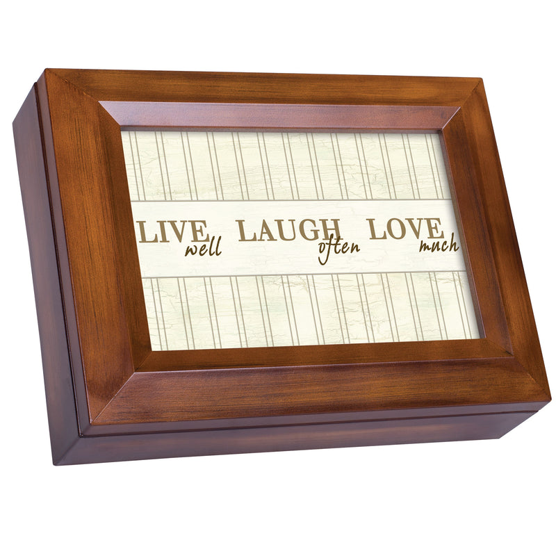 Live Laugh Love Often Brown 8 x 6 Music Box Plays Skater's Waltz