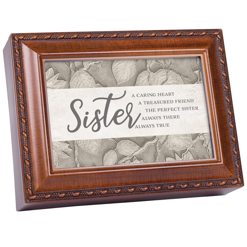 Sister Caring Heart Treasured Friend Rope Music Box Plays Mb Wg Light