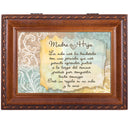 Cottage Garden Gracias Por Compartir Woodgrain Rope Trim Jewelry Music Box Plays Wind Beneath My Wings