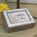 Cottage Garden Mother Truest Form of Love Mother of Pearl Distressed Grey Keepsake Music Box Plays Edelweiss
