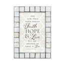 Faith Hope and Love Grey Brush Pearlescent 5 x 7 Photo Frame
