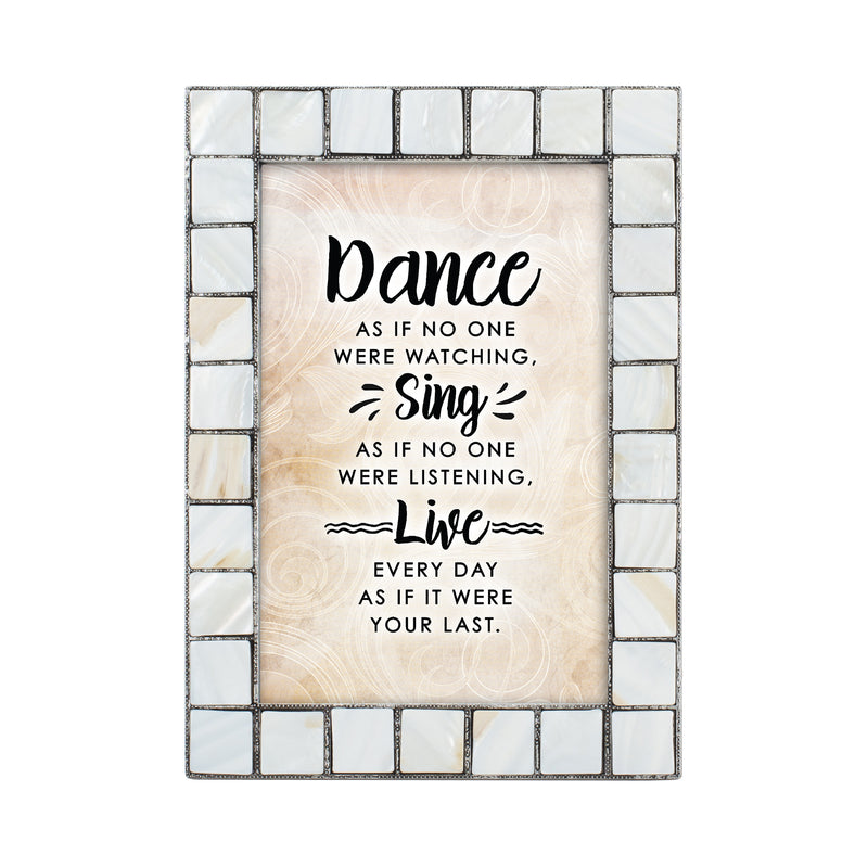 Dance Sing Live Grey Brush Pearlescent 5 x 7 Photo Frame