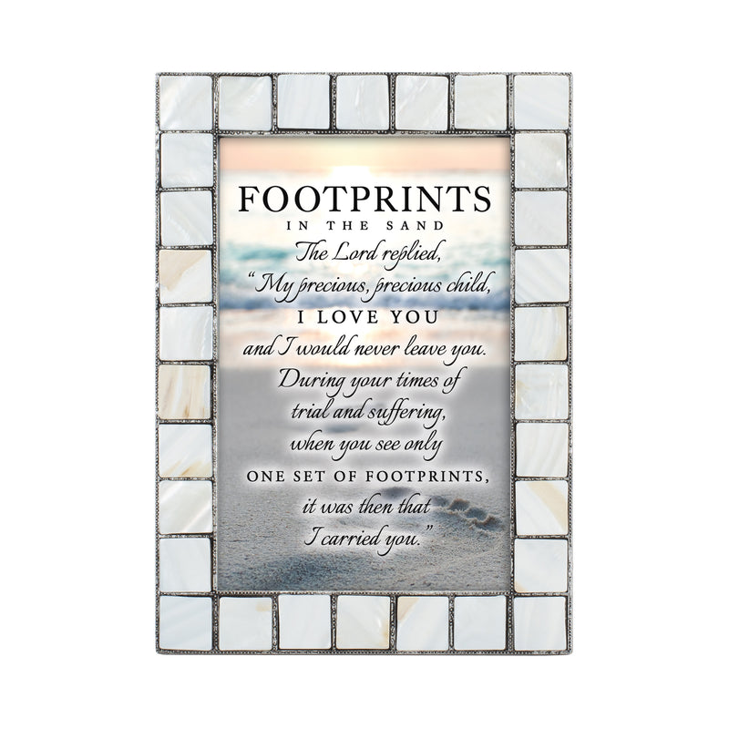 Footprints in the Sand Grey Brush Pearlescent 5 x 7 Photo Frame