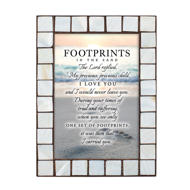 Footprints in the Sand Amber Pearlescent 5 x 7 Photo Frame