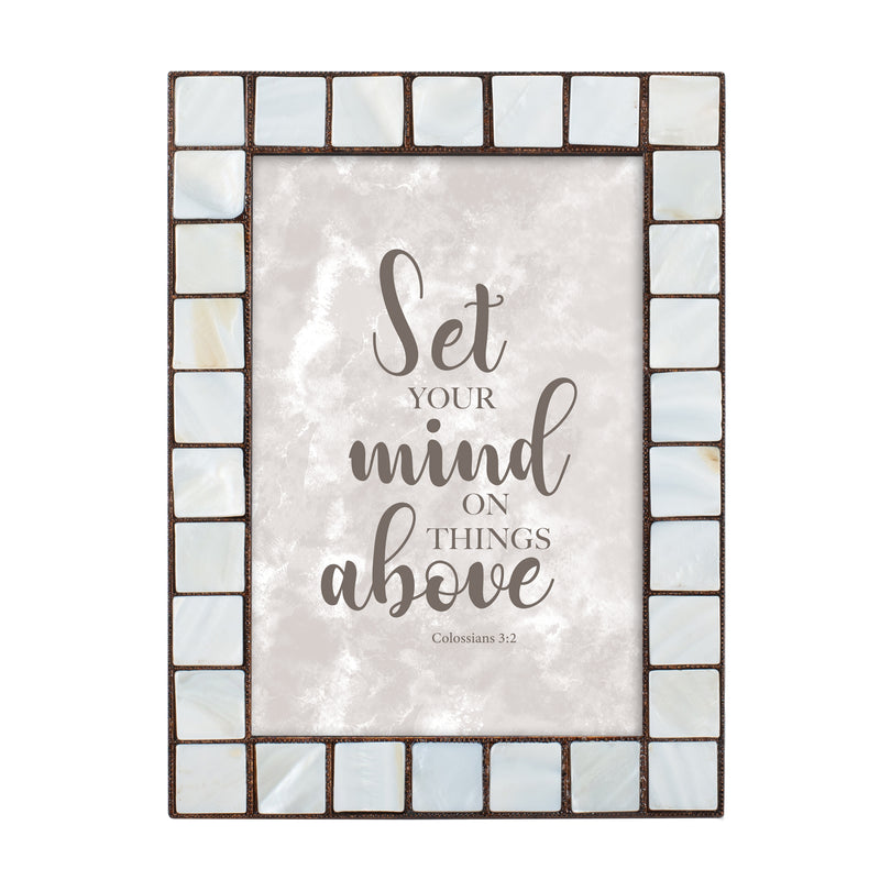 Set Your Mind on Things Above Amber Pearlescent 5 x 7 Photo Frame