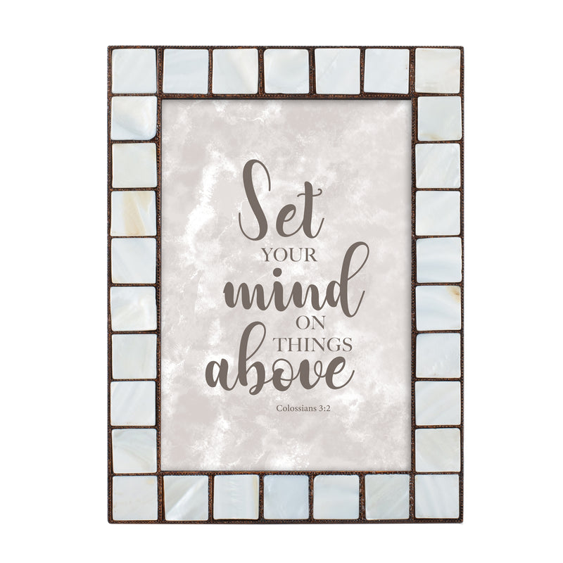 Set Your Mind on Things Above Amber Pearlescent 5 x 7 Photo Frame