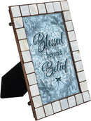Blessed Beyond Belief Mother of Pearl Amber 5 x 7 Photo Frame