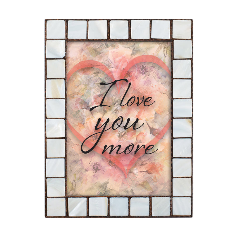 I Love You More Amber 5 x 7 Mother Of Pearl Photo Frame