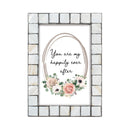 Happily Mother of Pearl Grey   Framed Wall Or Tabletop Art - Holds 5x7 Photo