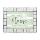 Love Home Mother of Pearl Grey   Framed Wall Or Tabletop Art - Holds 5x7 Photo