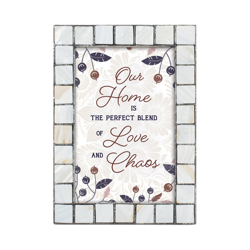 Our Home Mother of Pearl Grey   Framed Wall Or Tabletop Art - Holds 5x7 Photo