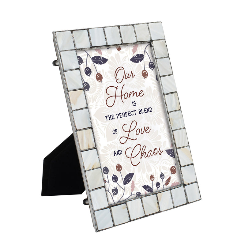 Our Home Mother of Pearl Grey Photo Frame Holds 5x7 Photo