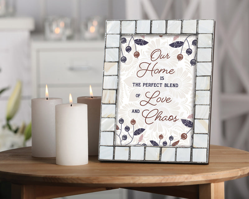 Our Home Mother of Pearl Grey Photo Frame Holds 5x7 Photo