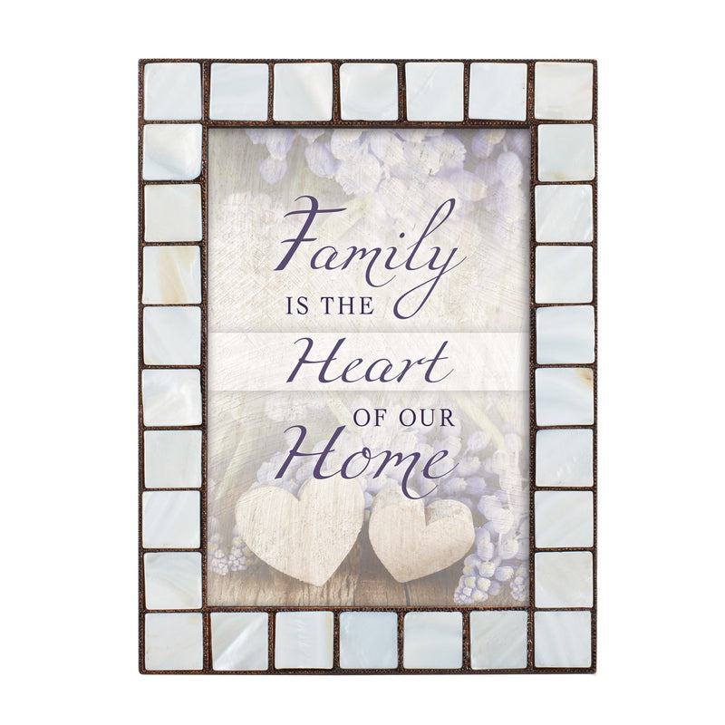 Heart Of Home Mother of Pearl Amber   Framed Wall Or Tabletop Art - Holds 5x7 Photo