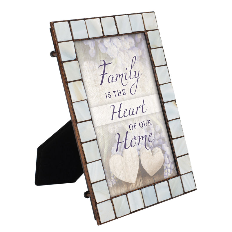 Heart Of Home Mother of Pearl Amber Photo Frame Holds 5x7 Photo