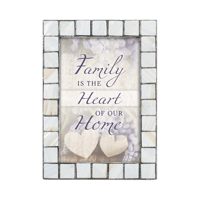 Heart Of Home Mother of Pearl Grey   Framed Wall Or Tabletop Art - Holds 5x7 Photo