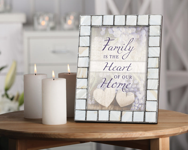 Heart Of Home Mother of Pearl Grey Photo Frame Holds 5x7 Photo