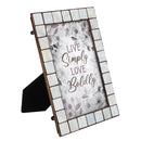 Love Boldly Mother of Pearl Amber Photo Frame Holds 5x7 Photo