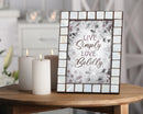 Love Boldly Mother of Pearl Amber Photo Frame Holds 5x7 Photo