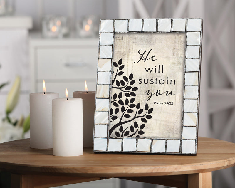 Sustain You Mother of Pearl Grey Photo Frame Holds 5x7 Photo