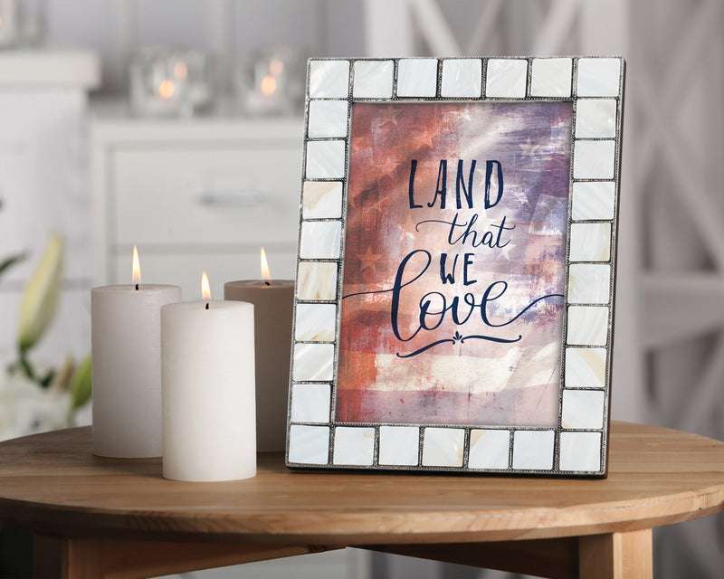 Land I Love Mother of Pearl Grey Photo Frame Holds 5x7 Photo