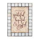 Stay Grateful Mother of Pearl Amber   Framed Wall Or Tabletop Art - Holds 5x7 Photo