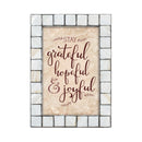 Stay Grateful Mother of Pearl Grey   Framed Wall Or Tabletop Art - Holds 5x7 Photo