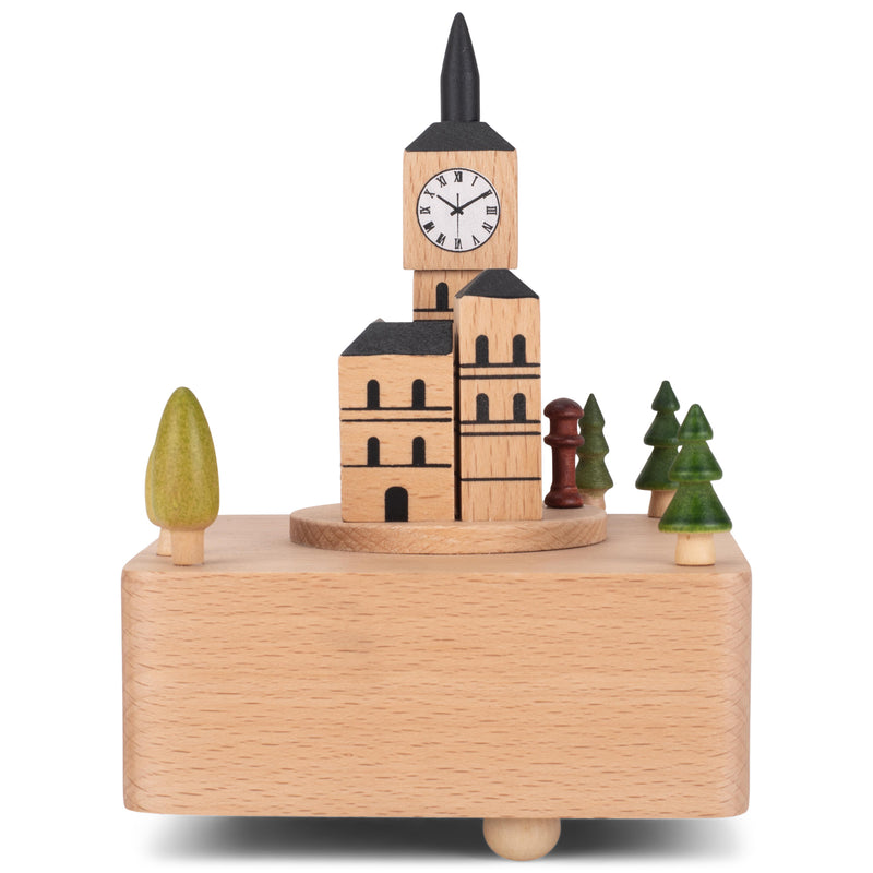 Cottage Garden Big Ben Car Woodgrain 17 inch Beech Wind-Up Musical Figurine