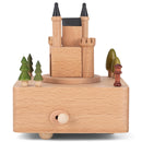 Cottage Garden Castle Car Woodgrain 17 inch Beech Wind-Up Musical Figurine