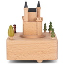 Cottage Garden Castle Car Woodgrain 17 inch Beech Wind-Up Musical Figurine