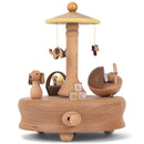 Cottage Garden Sleeping Baby Woodgrain 17 inch Beech Wind-Up Musical Figurine