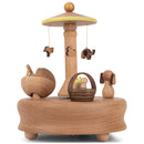 Cottage Garden Sleeping Baby Woodgrain 17 inch Beech Wind-Up Musical Figurine