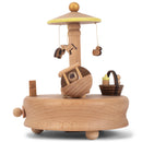 Cottage Garden Sleeping Baby Woodgrain 17 inch Beech Wind-Up Musical Figurine