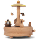 Cottage Garden Sleeping Baby Woodgrain 17 inch Beech Wind-Up Musical Figurine