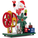 Cottage Garden Snowman White 9 inch Wood Musical Holiday Figurine Plays We Wish You A Merry Christmas