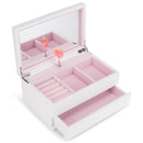 Cottage Garden Ballerina Silver Tone 10 inch Wood Musical Jewelry Box Plays Tune Dance of the Sugar Plum Fairy