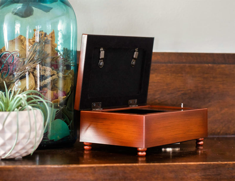 Granddaughter Woodgrain Inlay Music Box Plays You Light Up My Life