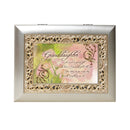 Granddaughter Silver Tone Inlay Music Box Plays You Light Up My Life