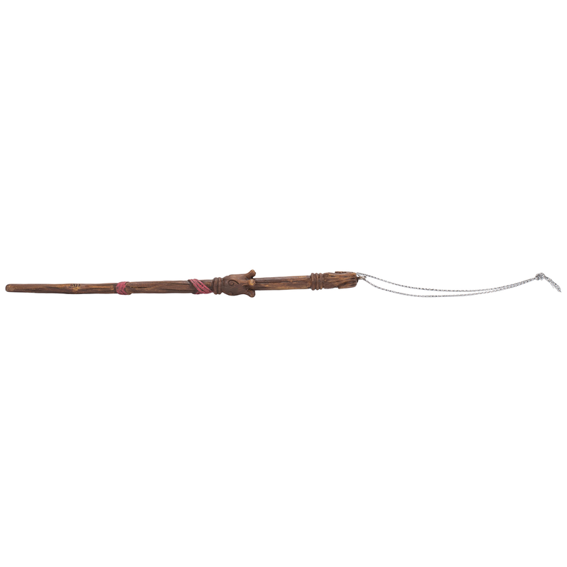 Cottage Garden Woodgrain Crown 6.25 inch Resin Collectible Witch Wizard Magic Wand Ornament